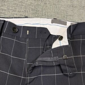 H&M Skinny Fit Dress Pants Mens 30x30 Gray Windowpane Check Stretch Trousers